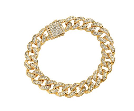 Pulseira Corrente Cravejada Ouro 18K, Dourado | WestwingNow