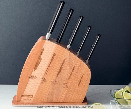 Jogo de Facas com Cepo Agile Mark - 06 Peças | Westwing