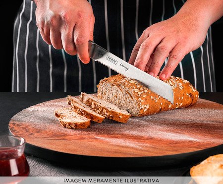 Faca para Pão em Inox Agile - Preta | Westwing
