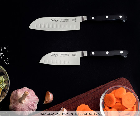 Faca Santoku em Inox Agile - Preta | Westwing