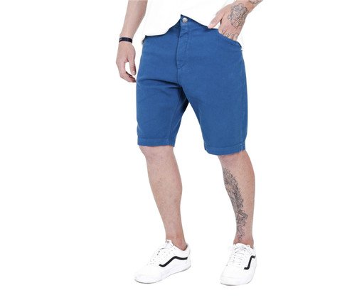 Bermuda Sarja Masculina Galapagos Sequoia Azul Indigo, Azul | WestwingNow