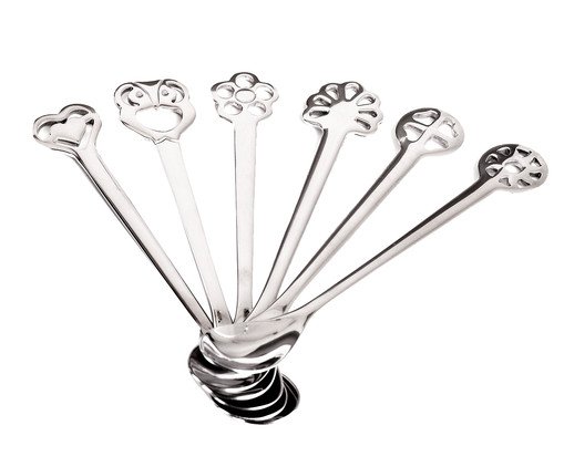 Jogo de Colheres para Café em Inox Moka Spoon Lucky Charm, Prata ou Metálico | WestwingNow