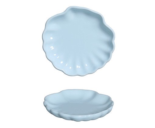 Prato para Servir Concha Mini Algodão Doce Azul, Azul | WestwingNow