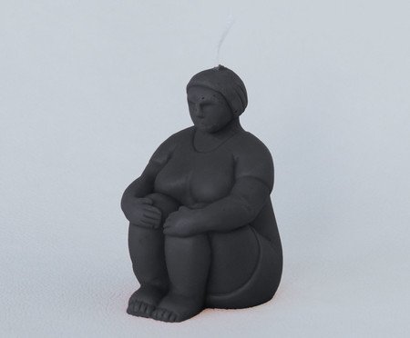 Vela Escultura Yogini Joelho Preto | Westwing