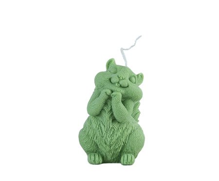 Vela Escultura Esquilo Verde | Westwing