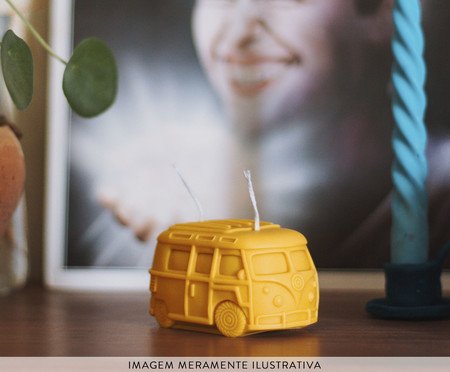 Vela Escultura Kombi Amarelo | Westwing