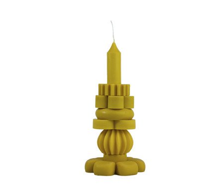 Jogo de Velas Esculturais Donatella Amarela | Westwing