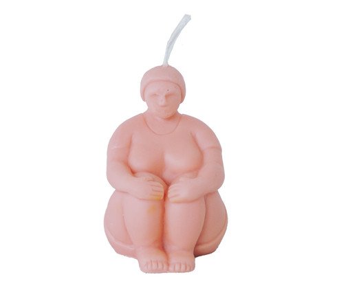 Vela Escultura Yogini Joelho Rosa, Rosa | WestwingNow