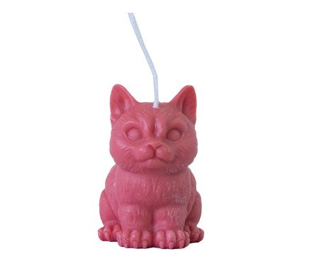 Vela Escultura Gato Bento Rosa | Westwing