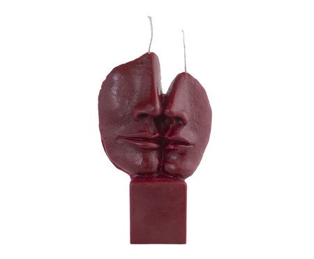 Vela Escultura Rosto Casal Vermelho | Westwing