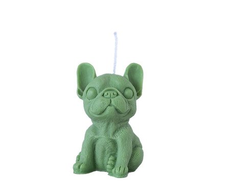 Vela Escultura Dog Lola Verde | Westwing