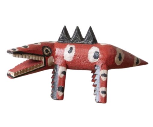 Lagarto em Madeira Cícero Ferreira Vermelho, multicolor | WestwingNow