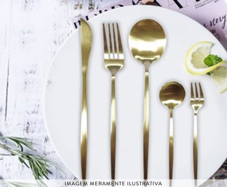 Faqueiro em Inox Berlin Dourado | Westwing