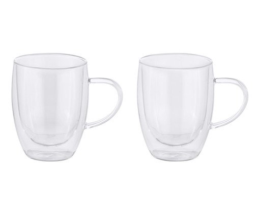 Jogo de Canecas com Parede Dupla Blend, Transparente | WestwingNow