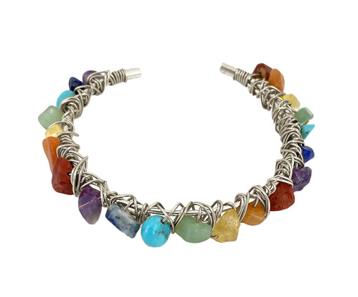 Pulseira Chakra Prateada, multicolor | WestwingNow