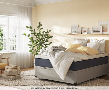 Cama Baú Emma  com Colchão Emma Premium Hybrid - King Size | WestwingNow