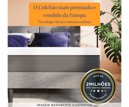 Cama Baú Emma + Colchão Emma Original Cinza - Solteiro | Westwing