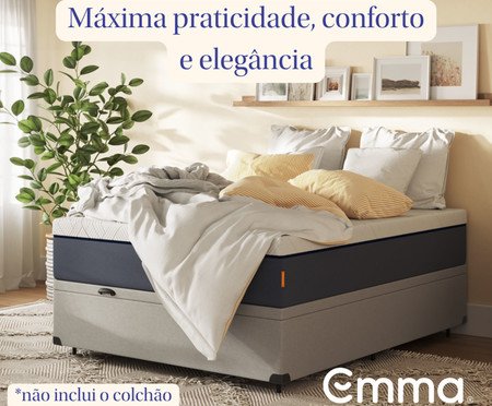 Cama Baú Emma + Colchão Emma Original Cinza - Solteiro | Westwing