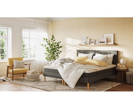 Cama Baú Emma + Colchão Emma Original Cinza - Solteiro | Westwing