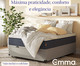 Cama Baú Emma  com Colchão Emma Original Cinza - Casal, grey | WestwingNow