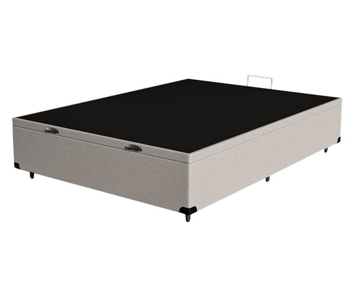 Cama Baú Emma  com Colchão Emma Premium Hybrid - Casal, grey | WestwingNow