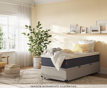 Cama Baú Emma com Colchão Emma Premium Hybrid - Solteiro | WestwingNow