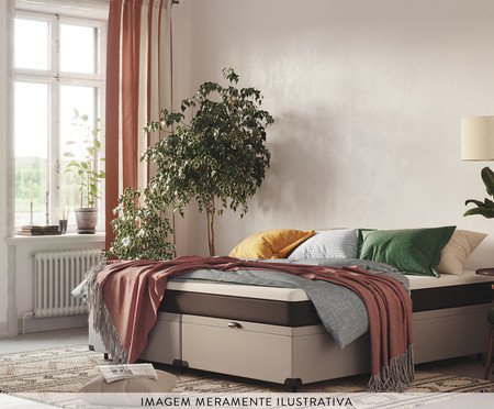 Cama Baú Emma + Colchão Emma Premium Hybrid - Queen Size | Westwing