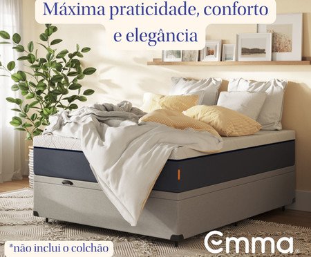Cama Baú Emma + Colchão Emma Original Cinza - Queen Size | Westwing