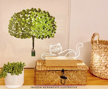 Luminária de Mesa com Led Gato - 20X10X6cm | Westwing