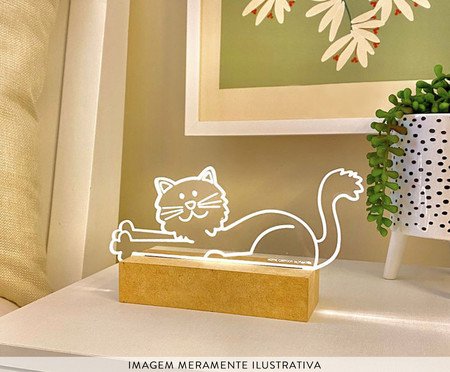 Luminária de Mesa com Led Gato - 20X10X6cm | Westwing