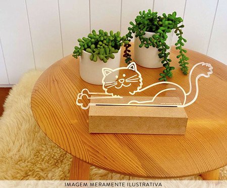 Luminária de Mesa com Led Gato - 20X10X6cm | Westwing