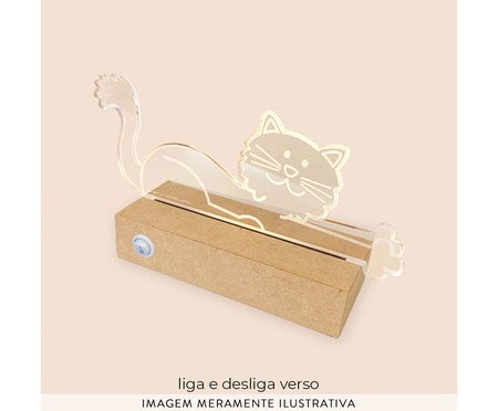 Luminária de Mesa com Led Gato - 20X10X6cm | Westwing