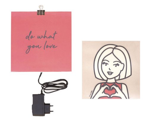 Luminária de Parede com Led Cris e do What You Love - 20X20X3cm, Vermelho | WestwingNow