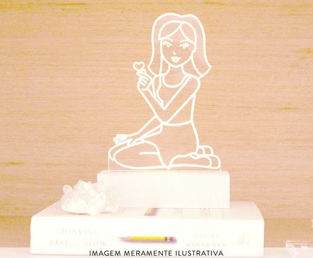 Luminária de Mesa com Led Menina Cris - 15X25X6cm | Westwing