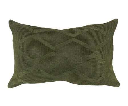 Almofada em Tricô Basic Losango Verde
