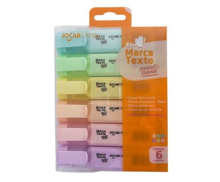 Marca Texto Cores Pastel Trend 6 Cores Jocar Office | WestwingNow