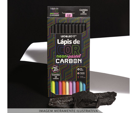 Lápis De Cor Carbon 12 Cores Neon Pastel Redondo | WestwingNow