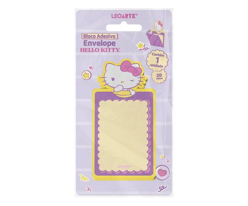 Bloco Adesivo Envelope Hello Kitty - Blister com 1 Bloco 20F, multicolor | WestwingNow