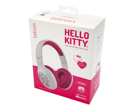 Headphone Sem Fio Hello Kitty Estereo Bluetooth Driver 40 mm Letron | WestwingNow