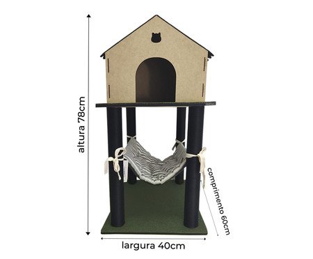 Arranhador Cat Home Preto/Verde | Westwing