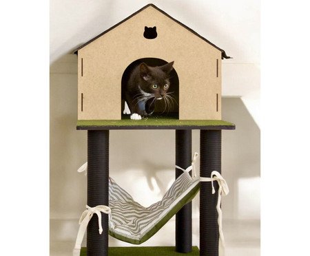 Arranhador Cat Home Preto/Verde | Westwing