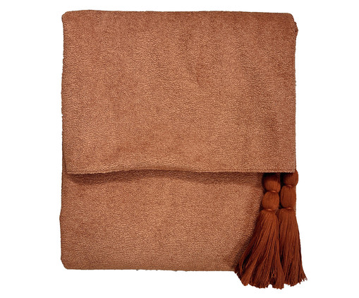 Manta De Sofá em Boucle com Tassel Terracota, Terracotta | WestwingNow