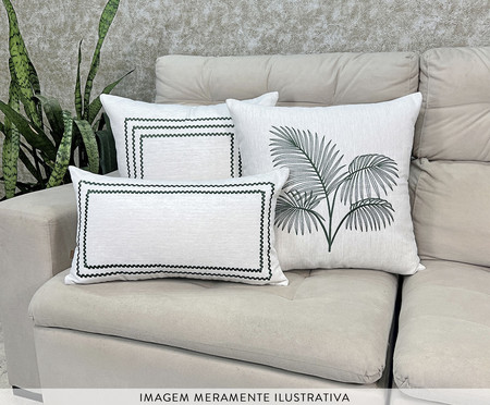 Almofada em Linho Savana 10 Off-White e Verde | WestwingNow