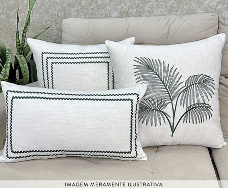 Almofada em Linho Savana 10 Off-White e Verde | WestwingNow