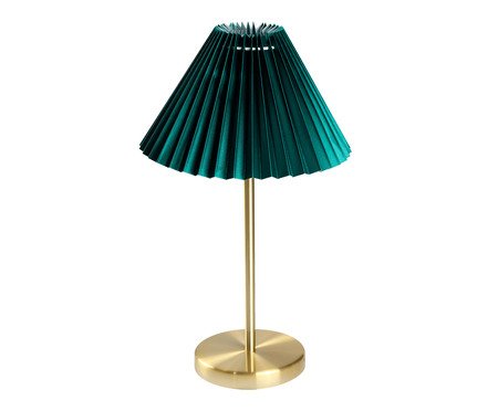 Luminária de Mesa Tokyo Dourada Cúpula Verde Bivolt | Westwing
