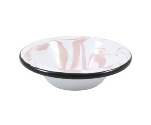 Pimenteiro e Mini Bowl Esmaltado Marmorizado Rosa Claro, Branco | WestwingNow