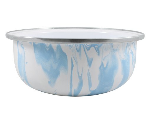 Tigela Bojuda Esmaltado Marmorizado Azul Claro, Azul | WestwingNow
