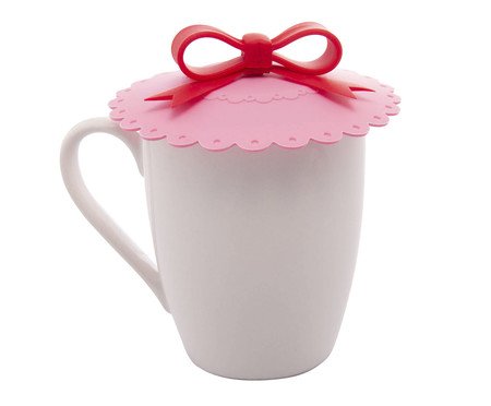 Tampa de Silicone para Copo Laço Vermelho e Rosa | Westwing