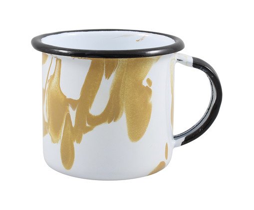 Caneca Esmaltada Marmorizada Marrom, Marrom | WestwingNow