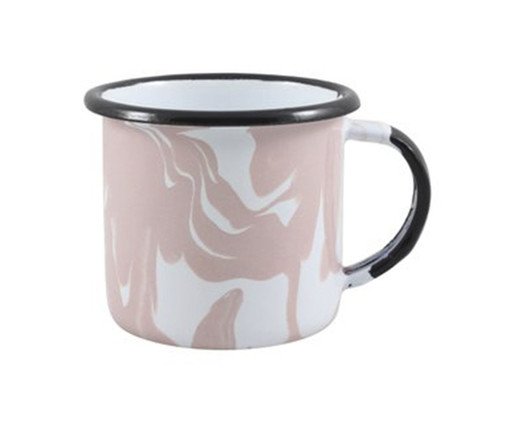 Caneca Esmaltada Marmorizada Rosa Claro, Rosa | WestwingNow